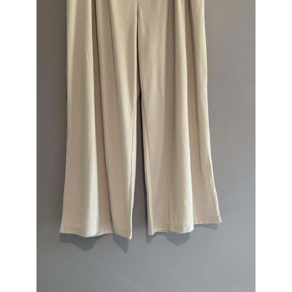 Halara Wide Leg Waffle Work Trousers High Waist Dress Work Pants XXL Cream 1X - Picture 6 of 16